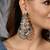 Silver plated oxidized earrings
