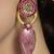Gold plated kundan pink stone earrings