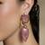 Gold plated kundan pink stone earrings