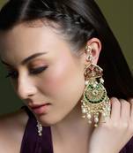Gold plated kundan multicolor earrings