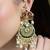 Gold plated kundan multicolor earrings