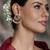 Gold plated kundan red stone earrings