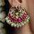 Gold plated kundan red stone earrings