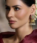 Gold plated kundan earrings