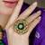 Gold plated kundan multicolor ring