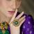 Gold plated kundan multicolor ring