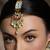 Gold plated kundan multicolor maang tikka