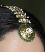 Gold plated kundan maang tikka