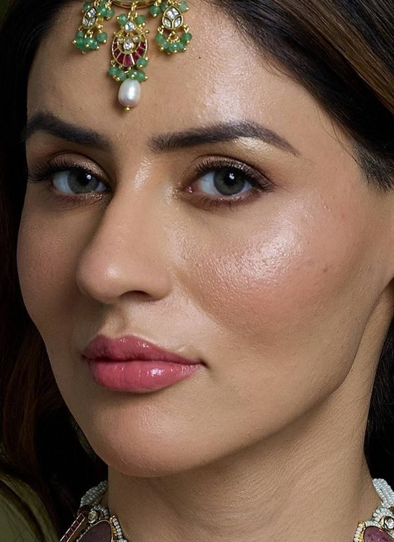 Gold plated kundan maang tikka