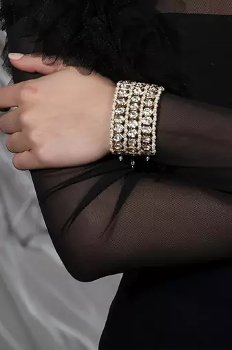 Gold plated kundan bracelet