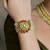 Gold plated kundan red stone bracelet