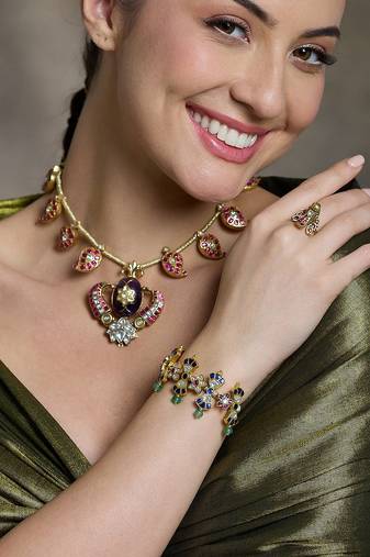 Gold plated multicolor bracelet