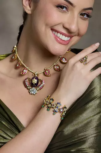 Gold plated multicolor bracelet