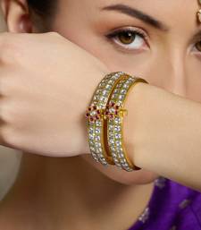 Gold plated kundan bangles