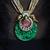 Gold plated kundan green stone necklace