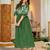Green aaysa women ethnic anarkali embroidery pure cotton kurta
