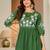 Green aaysa women ethnic anarkali embroidery pure cotton kurta