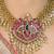 Gold plated kundan pink stone necklace