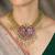 Gold plated kundan pink stone necklace