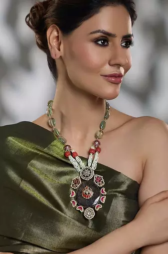 Gold plated multicolor necklace