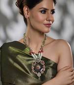 Gold plated multicolor necklace