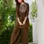 Brown embroidered  cotton tunic & trousers co-ord set