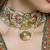 Gold plated kundan multicolor necklace
