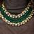 Gold plated kundan green stone necklace
