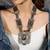 Silver plated oxidized necklace