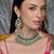 Gold plated kundan green stone necklace set