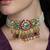 Gold plated kundan multicolor necklace set