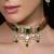 Gold plated green stone kundan choker necklace set