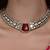 Gold plated kundan red stone necklace set