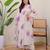 White aaysa women embroidery reyon anarkali kurti withtrouser