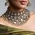 Silver plated kundan necklace set
