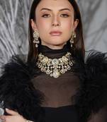 Gold plated kundan necklace set