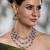Gold plated kundan red stone necklace set