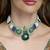 Gold plated kundan green stone necklace set