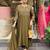 Green aaysa yoke design embroidery chanderi silk a-line kurta with trousers & dupatta