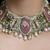 Gold plated kundan multicolor necklace