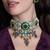 Gold plated kundan multicolor necklace set