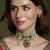 Gold plated kundan multicolor necklace set