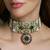 Gold plated kundan multicolor necklace set
