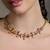 Gold plated kundan red stone necklace