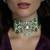 Gold plated kundan green stone necklace set