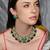 Gold plated kundan green stone necklace set