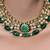 Gold plated kundan green stone necklace set