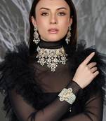 Gold plated kundan necklace set