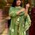 Green aaysa women ethnic motifs embroidered cotton kurta with trousers & dupatta