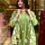 Green aaysa women ethnic motifs embroidered cotton kurta with trousers & dupatta